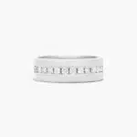A Satin Finish Channel Set Mens Wedding Band With Diamonds (8.00mm) with 0.96 CTW of diamonds, set in Platinum.