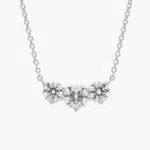 A Premier Three-Stone Diamond Necklace in Platinum, 1 1/2 CTW E-F/VS2 diamonds, the ultimate choice for Luxury Push Present Ideas.