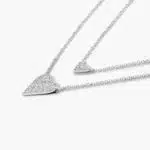 A layered "Two Hearts in One" Diamond Necklace in 14K White Gold with 0.24 CTW, a sentimental option among Luxury Push Present Ideas and push present necklace for mom gifts.
