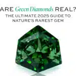 Close-up of a brilliant-cut, pure Fancy Vivid Green Diamond with the text: Are Green Diamonds Real? The Ultimate 2025 Guide to Nature's Rarest Gem.