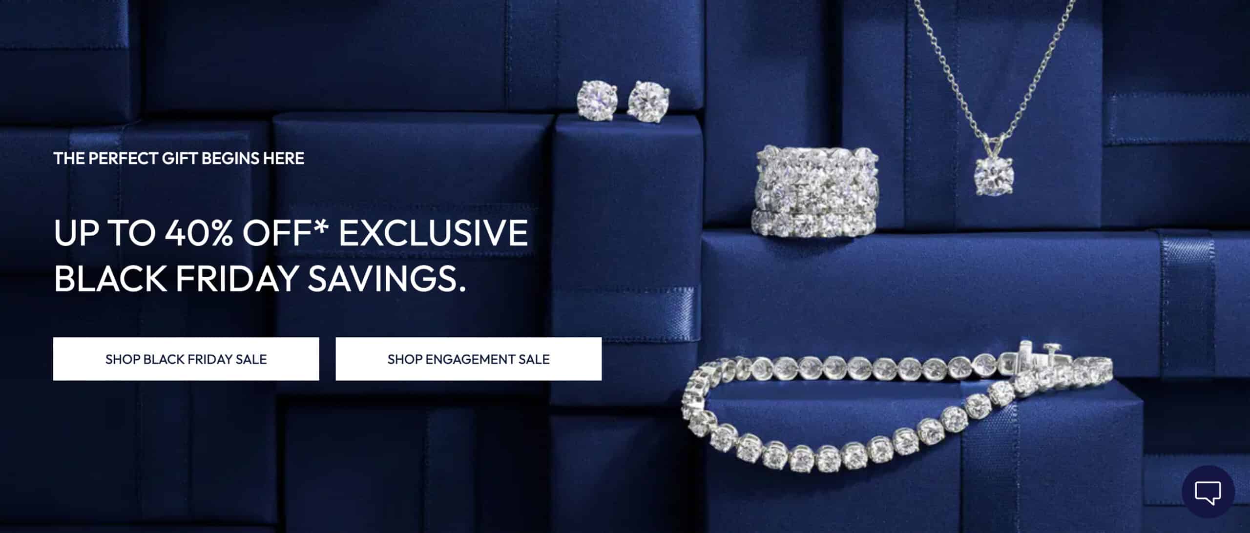 blue nile upto 40 parcent off black friday deal and engagement ring setting deal promo banner