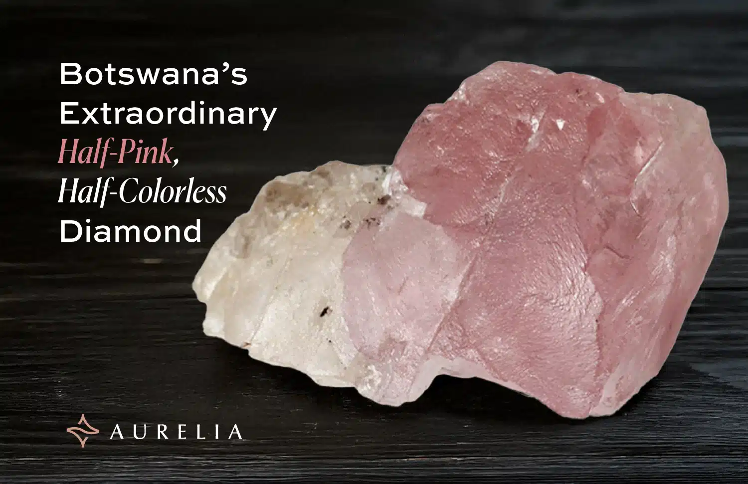 Rough 37.41-carat half-pink, half-colorless diamond unearthed in Botswana in October 2025, showcasing a unique geological marvel for natural pink diamond discoveries.