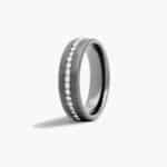 A Channel Set Black Wedding Bands For Men With Diamonds in Black Titanium (6.50mm) with 0.40 CTW G-H/SI1-SI2 diamonds.
