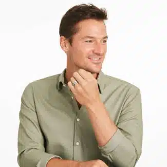 A Round Cut Diamond Mens Tungsten Wedding Bands With Diamonds by TRITON (9.00mm) in White Tungsten Carbide with a 0.1 CTW diamond.