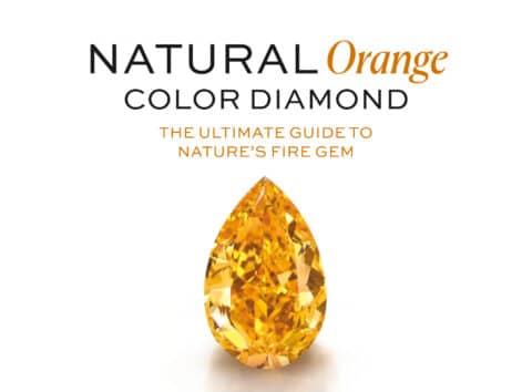 Featured image of a stunning pear-shaped natural orange color diamond for a guide to fancy orange diamond history, rarity, and price.