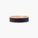 A Satin Finish Mens Black Wedding Band With Rose Gold (6.50mm) combining Black Titanium and 14K Rose Gold.