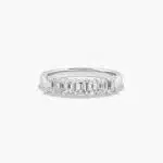 A Seven Stone Mixed Cut White Gold Diamond Wedding Rings For Women band in 14K White Gold (2.00mm) with 0.28 CTW mixed-shape lab-grown diamonds.