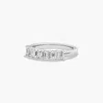 A Seven Stone Mixed Cut White Gold Diamond Wedding Rings For Women band in 14K White Gold (2.00mm) with 0.28 CTW mixed-shape lab-grown diamonds.