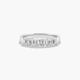 A Seven Stone Mixed Cut White Gold Diamond Wedding Rings For Women band in 14K White Gold (2.00mm) with 0.28 CTW mixed-shape lab-grown diamonds.