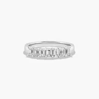A Seven Stone Mixed Cut White Gold Diamond Wedding Rings For Women band in 14K White Gold (2.00mm) with 0.28 CTW mixed-shape lab-grown diamonds.