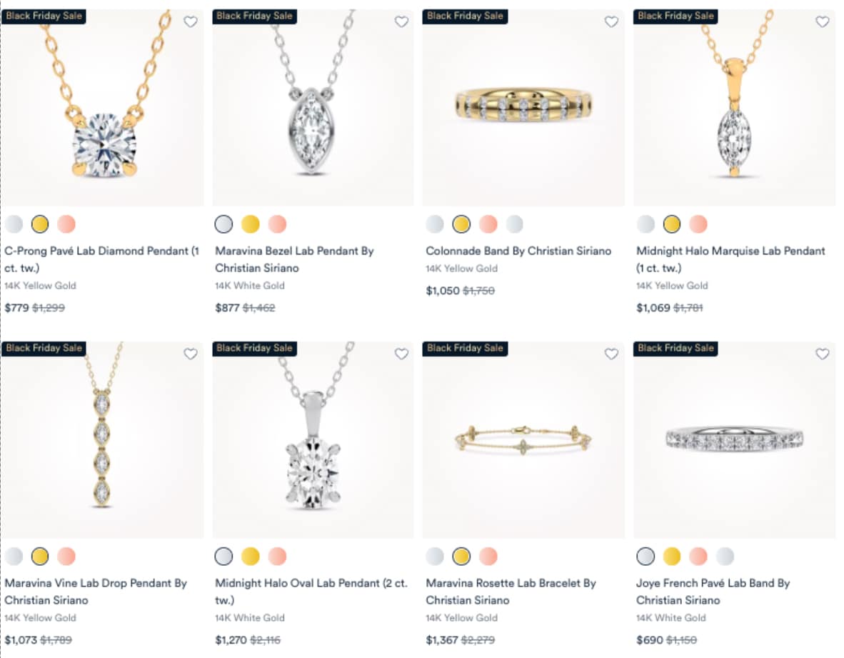 some product from Christian Siriano Collection on rare carat website screenshot