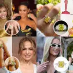Feature image collage showing multiple iconic yellow diamond rings worn by celebrities, including Beyoncé, Zendaya, Jennifer Lopez, and Paris Hilton, highlighting the glamour and variety of canary yellow diamond engagement rings and red carpet jewelry.