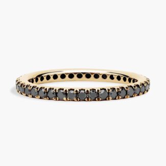 A Riviera Noir Pavé Black Diamond Black Wedding Rings For Women band (1.50mm) in 18K Yellow Gold with 0.50 CTW black diamonds.