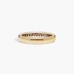 An 18K Yellow Gold Princess Cut Wedding Rings band (4.00 mm) featuring an alternating channel-set pattern of 0.5 CTW natural diamonds and blue sapphires.