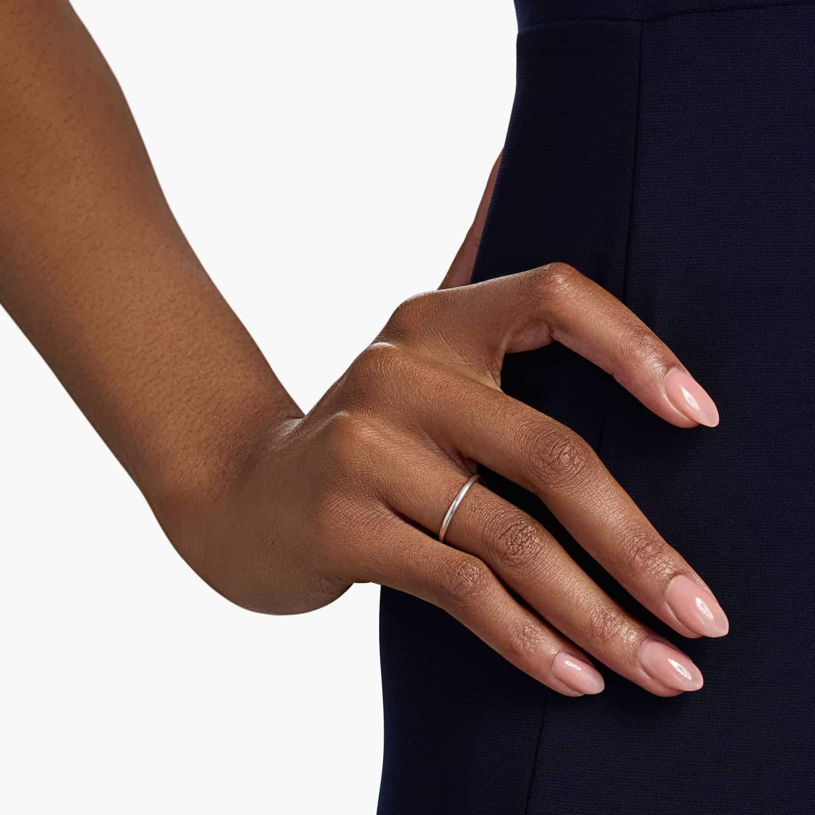 A classic 18K White Gold Simple Wedding Rings For Women plain band with a 2.00mm width and high polish finish.