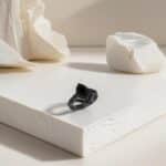 A 3.0 CT Drop-Tear Black Onyx and AAAAA Moissanite Black Wedding Ring Set For Her in 925 Sterling Silver with a Black Gold plating option.