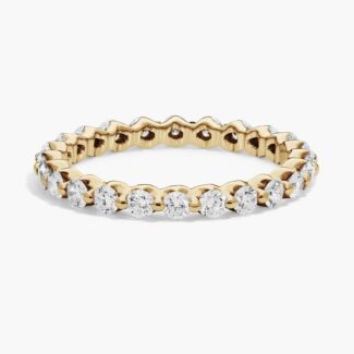 A Floating Eternity Lab Created Diamond Wedding Set Rings On Sale Women band (2.40mm) in 14K Yellow Gold with 1 CTW of F-G/VS2-SI1 Round Lab-Grown Diamonds.