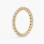 A Floating Eternity Lab Created Diamond Wedding Set Rings On Sale Women band (2.40mm) in 14K Yellow Gold with 1 CTW of F-G/VS2-SI1 Round Lab-Grown Diamonds.