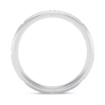 A 7mm wide 14K White Gold Diamond Wedding Rings For Women eternity band with a grooved design and 0.5 CTW natural round diamonds.