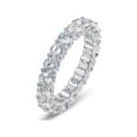 A 925 Sterling Silver Wedding Rings For Women band featuring 5.1 cttw D Color VVS1 Round Moissanite in an Eternity setting.