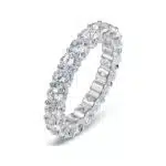A 925 Sterling Silver Wedding Rings For Women band featuring 5.1 cttw D Color VVS1 Round Moissanite in an Eternity setting.