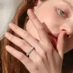 A 925 Sterling Silver Wedding Rings For Women band featuring 5.1 cttw D Color VVS1 Round Moissanite in an Eternity setting.