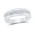 A 10K White Gold His and Hers Engagement Rings Sets featuring a Round Diamond Cluster engagement ring and coordinating matching bands, totaling 3/4 Carat Total Weight.