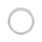 An 18K White Gold Women's Baguette Wedding Band featuring an alternating channel-set pattern of Baguette Blue Sapphires and Round Diamonds (0.06 CTW). The band tapers in width.