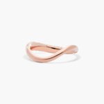 A Sculptural Waves Pavé Diamond Rose Gold Wedding Rings For Women band (2.30mm) in 14K Rose Gold with approximately 0.54 CTW of Round Diamonds.
