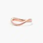 A Sculptural Waves Pavé Diamond Rose Gold Wedding Rings For Women band (2.30mm) in 14K Rose Gold with approximately 0.54 CTW of Round Diamonds.
