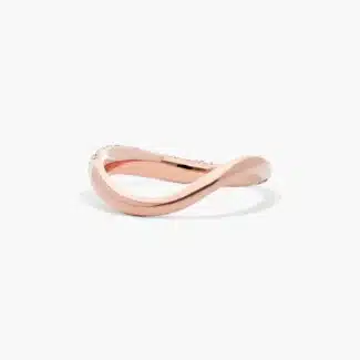 A Sculptural Waves Pavé Diamond Rose Gold Wedding Rings For Women band (2.30mm) in 14K Rose Gold with approximately 0.54 CTW of Round Diamonds.