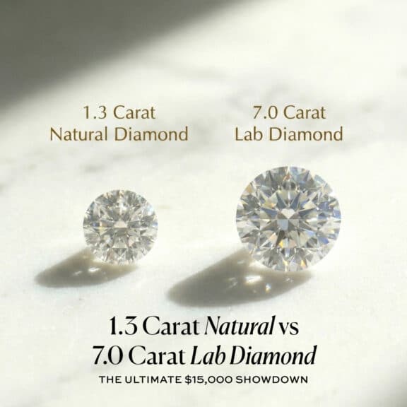 1.3 Carat Natural vs. 7.0 Carat Lab Diamond: The Ultimate $15,000 Showdown