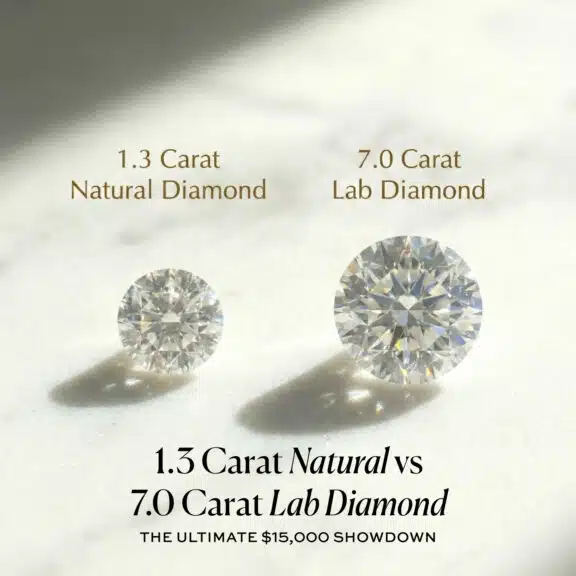 1.3 Carat Natural vs. 7.0 Carat Lab Diamond: The Ultimate $15,000 Showdown