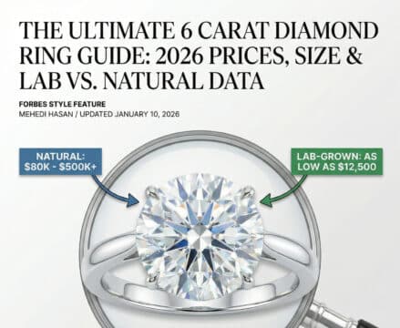 The Ultimate 6 Carat Diamond Ring Guide: 2026 Prices, Size & Lab vs. Natural Data