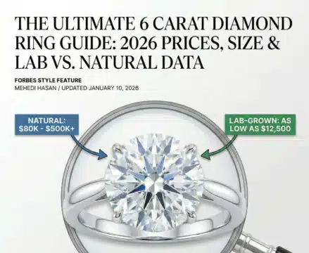 The Ultimate 6 Carat Diamond Ring Guide: 2026 Prices, Size & Lab vs. Natural Data