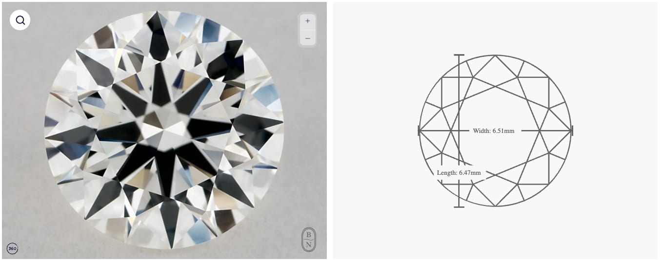 GIA 1.03 Carat H-VVS1 Excellent Cut Round Diamond