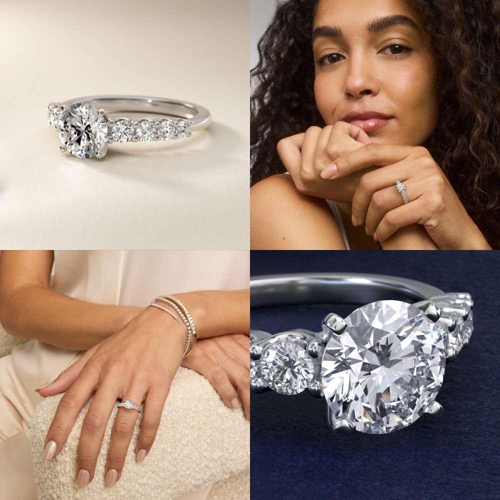 Graduated Side Stone Diamond Engagement Ring in Platinum (3/8 ct. tw.)