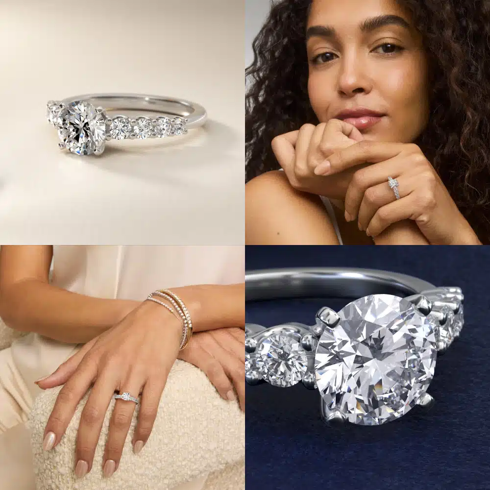 Graduated Side Stone Diamond Engagement Ring in Platinum (3/8 ct. tw.)