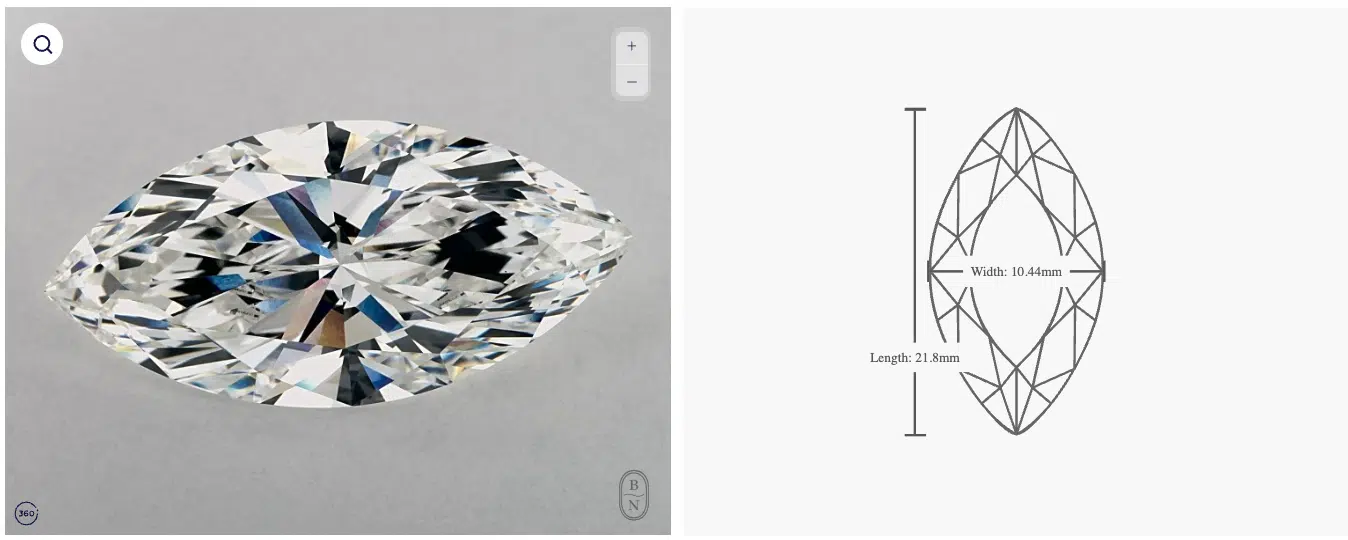 IGI 8.31 Carat Marquise Lab-Grown Diamond.