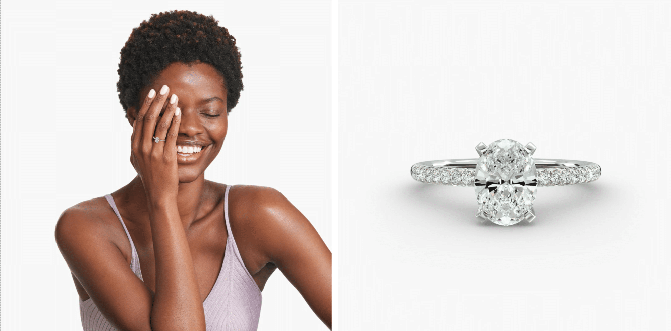 James Allen Oval 1 CT Petite Pavé ($1,570)