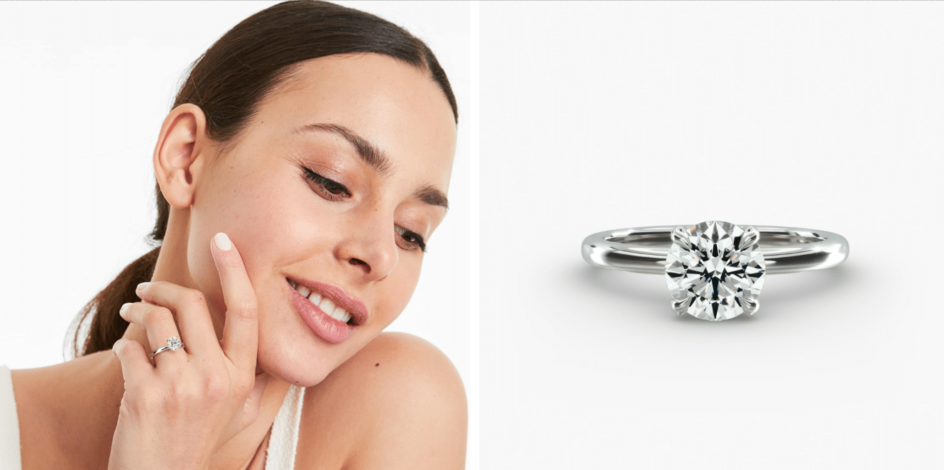 James Allen Round 1.5 CT Claw Prong Solitaire in 14K White Gold ($1,760)