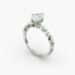 14K white gold marquise sidestone engagement rings under $2,500 featuring a 1 carat oval lab grown diamond and 0.30 CTW marquise accents.