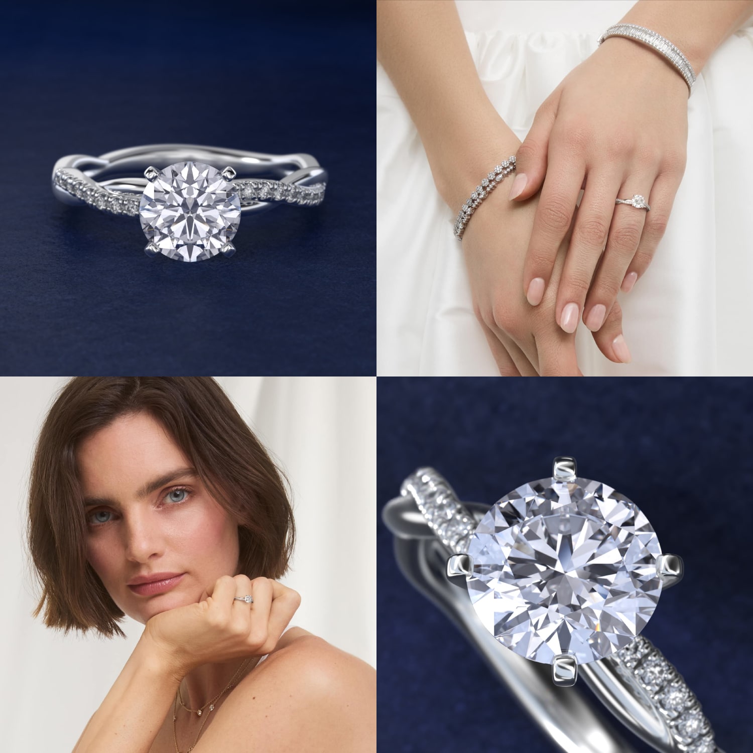 Petite Twist Diamond Engagement Ring in 14k White Gold (1/10 ct. tw.)