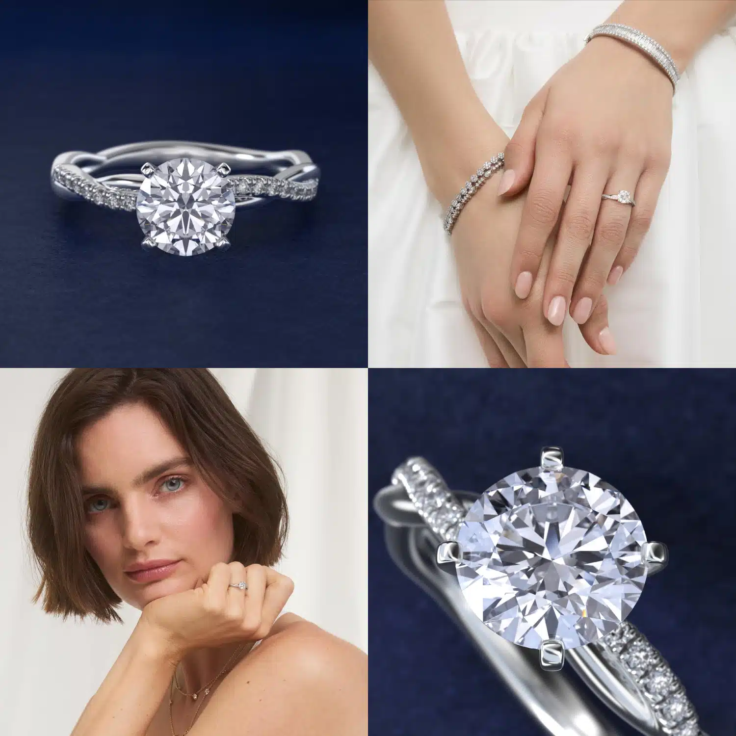 Petite Twist Diamond Engagement Ring in 14k White Gold (1/10 ct. tw.)