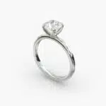 Platinum round solitaire engagement rings under $2,500 featuring a 1 carat round lab grown diamond with claw prongs on a 2.00mm flush-fit band.