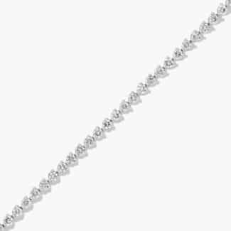 14K white gold round lab grown diamond tennis bracelets under $3000 featuring 4 CTW of brilliant diamonds and a floral box clasp.