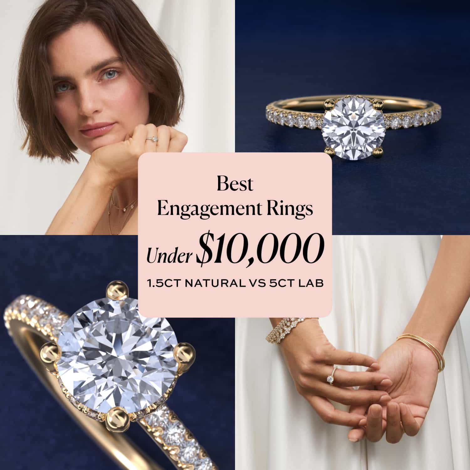 What $10,000 Buys You: 1.50ct Natural vs. 5.30ct Lab (Best Engagement Rings Under $10,000)