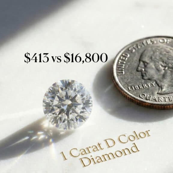 How much is a 1 carat D color diamond price in 2026? See the $16,000 price gap between Natural ($16,870) and Lab-Grown ($413). Learn why VVS2 is the "Smart Buy" and save $10,000 instantly.