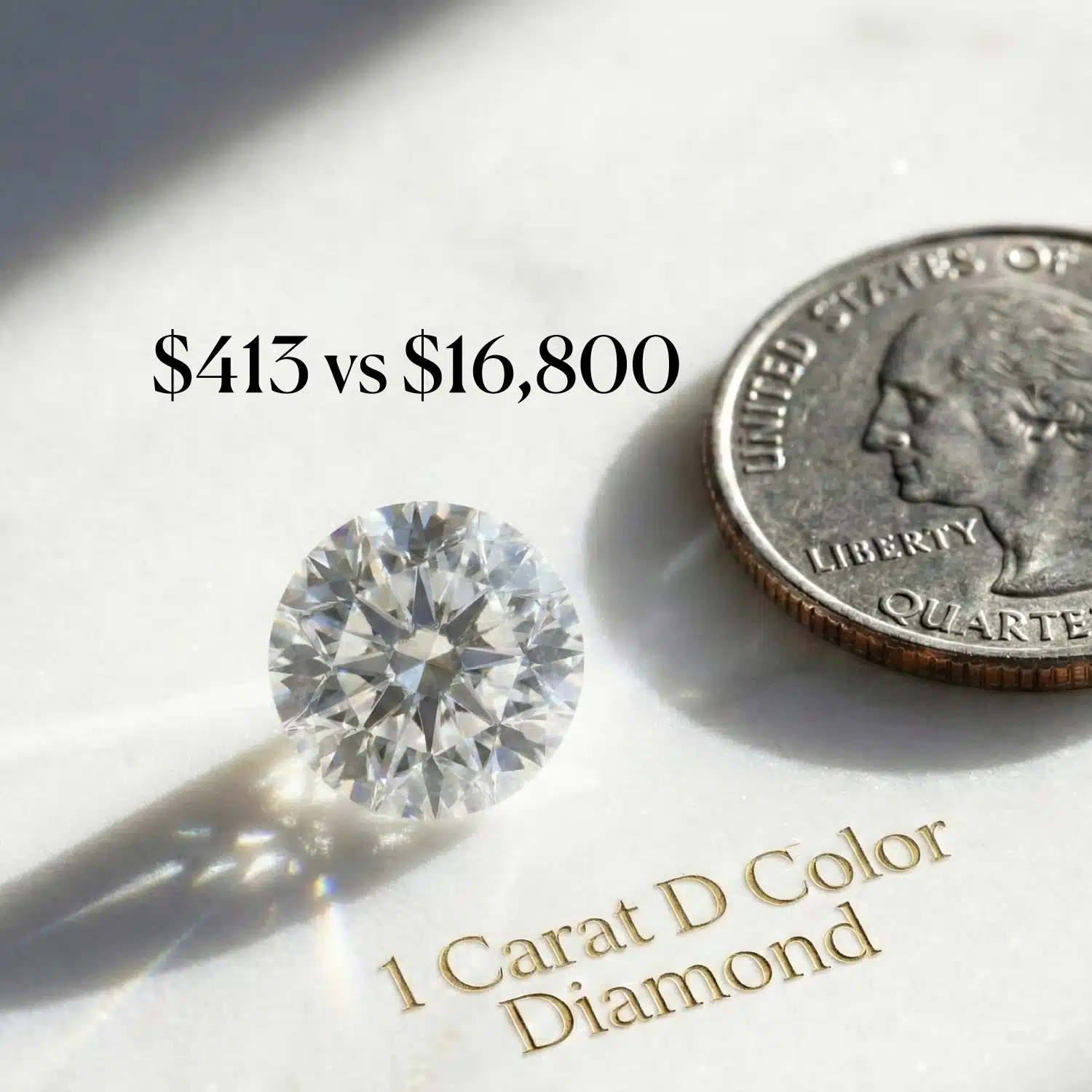 How much is a 1 carat D color diamond price in 2026? See the $16,000 price gap between Natural ($16,870) and Lab-Grown ($413). Learn why VVS2 is the "Smart Buy" and save $10,000 instantly.