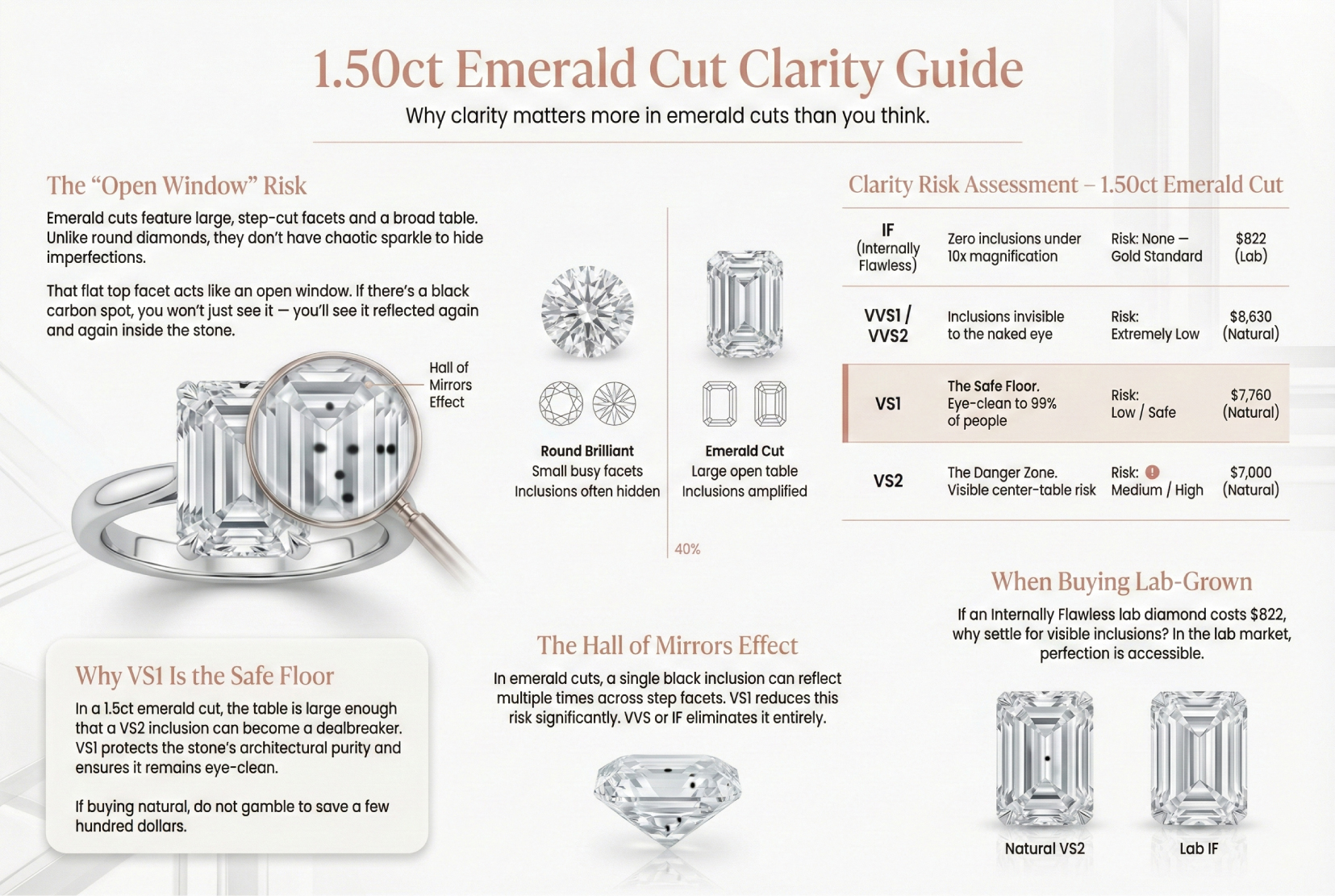 1.50ct Emerald Cut Clarity Guide